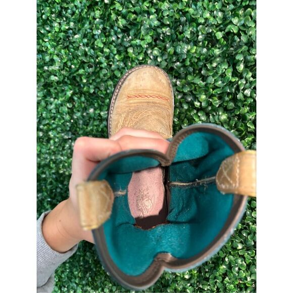 ARIAT Women’s Tan and Blue Suede Leather Fatbaby Boots Sz 6B - Picture 7 of 8